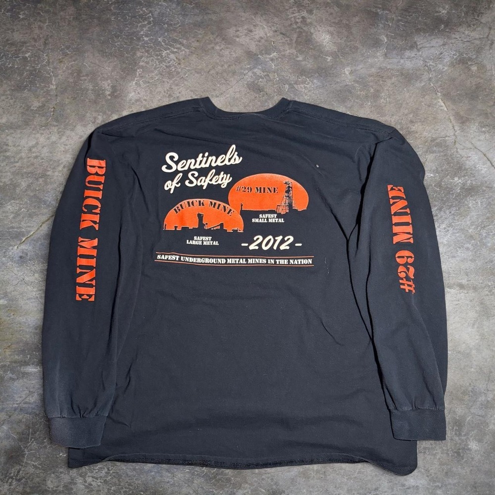 Gildan Buck Mine 29 Mine 2012 Sentinels of Safety Black Long Sleeve Shirt 2XL